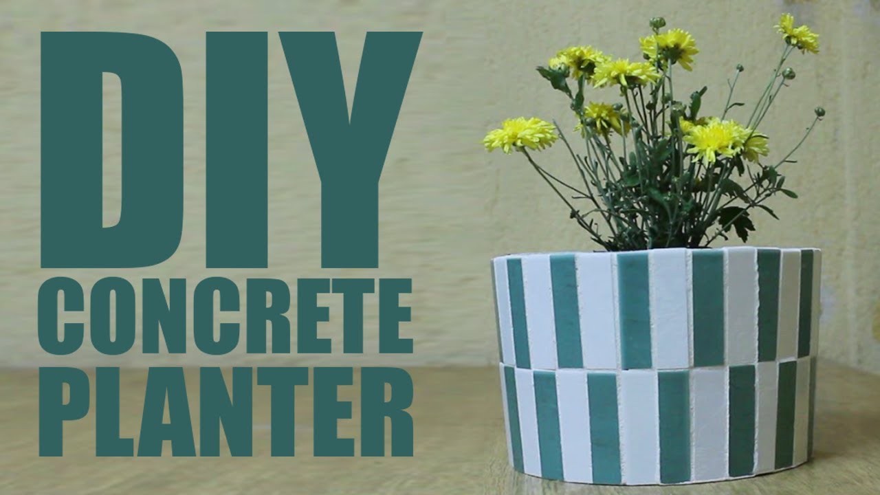 DIY Concrete Planter - Flower Pot - YouTube
