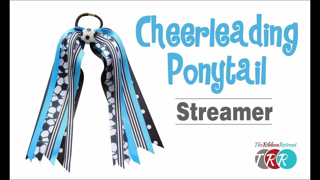 How to Make a Cheerleading Ponytail Streamer - TheRibbonRetreat.com 