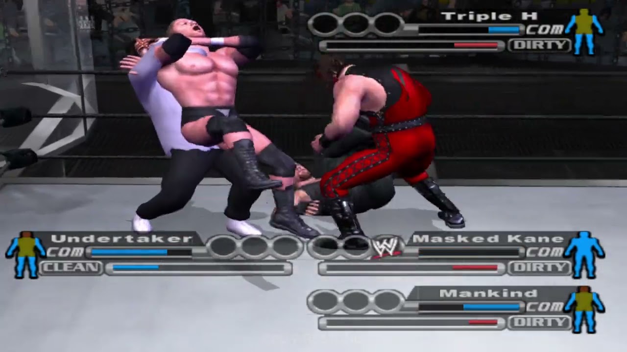 WWE SVR | ELIMINATION CHAMBER | The Rock vs Triple H vs Undertaker vs Kane vs HBK vs Mankind