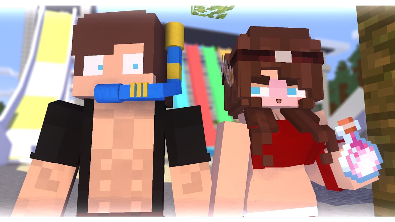 MAIZEN : JJ Sister Water Park Challenge - Minecraft Animation JJ & Mikey