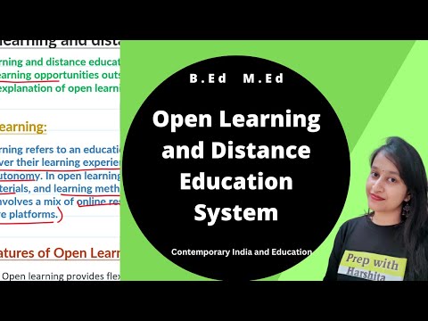 Open Learning And Distance Education System | Contemporary India And Education