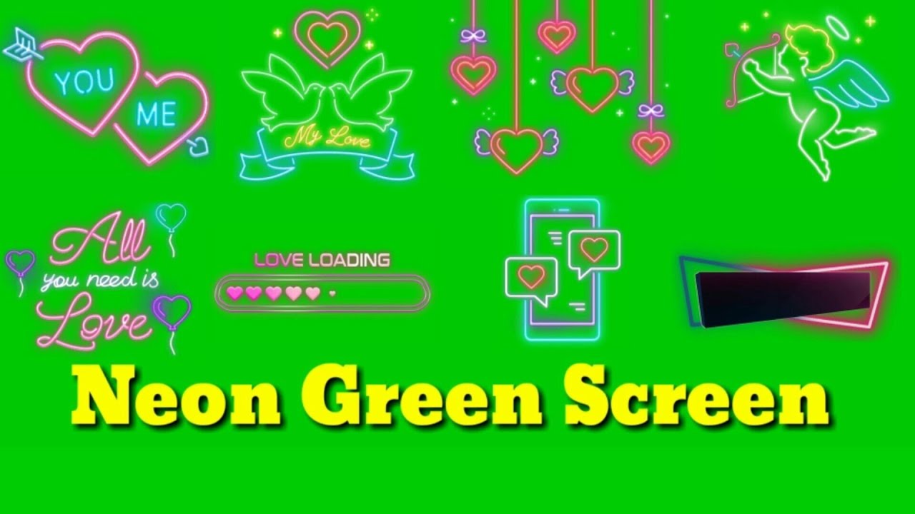 Neon green screen background effect YouTube