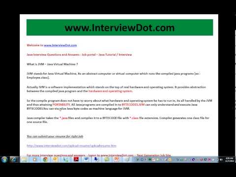 What is java virtual machine Java Job interview questions and answer