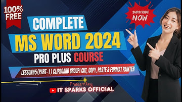 Lesson No.5. (Part-1) Clipboard Group in Home Tab of MS Word! Cut, Copy, Paste & Format Painter