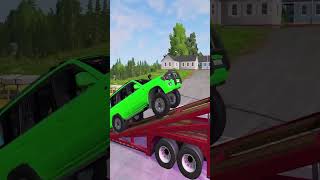Download Lagu Flatbed Truck Mcqueen  - Transportation with Truck - Pothole vs Car | BeamNG.Drive #134 MP3