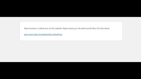Quick fix there has been a critical error on this website