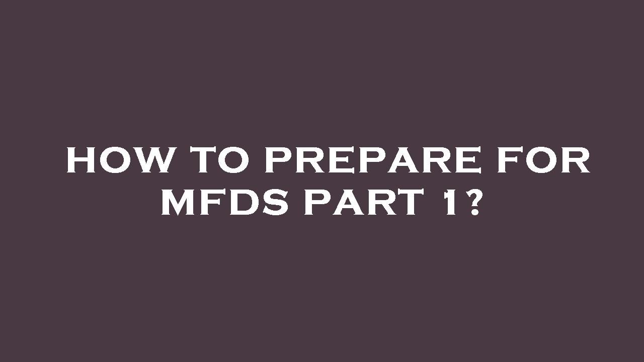 Mfds Inspection How to prepare for mfds part 1? - YouTube
