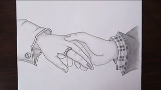 Holding hands penchil sketch || How to Draw Holding hands || 10 minute drawing 🌸