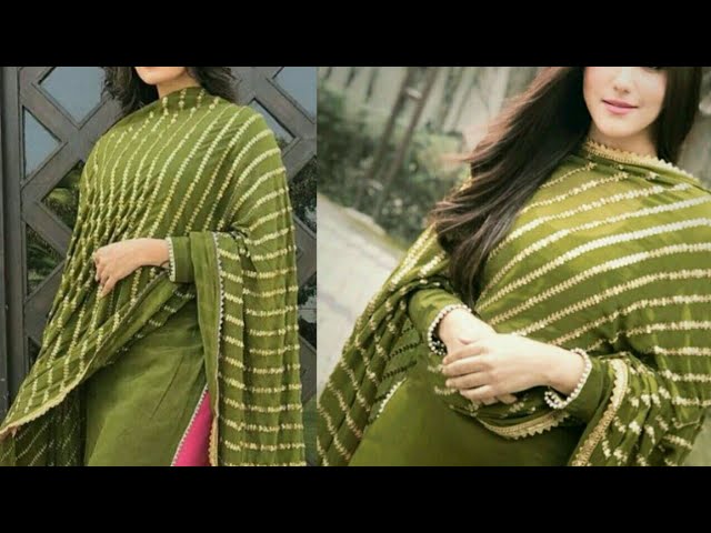 Women's Mehndi Georgette Semi Stitched Suit With Designer Printed Dupatta  at Rs 1700 | Georgette Semi Stitched Suit in Surat | ID: 2851559837073