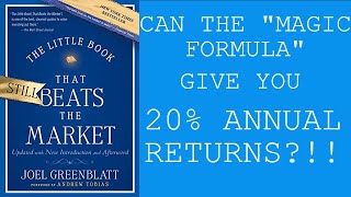 Can the Magic Formula give you 20% of annual returns? | VALUE INVESTING