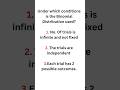 Under which conditions is the Binomial Distribution used?