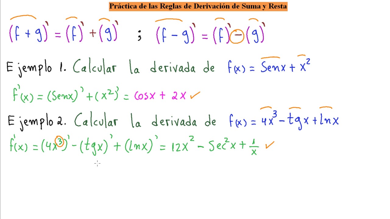 Aprende Rápido y Fácil la Regla de Derivación de la Suma y Resta de Funciones YouTube Aprende Rápido y Fácil la Regla de Derivación de la Suma y Resta de Funciones YouTube