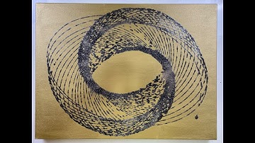 PENDULUM PAINTING Tutorial / Golden Metallic Paint with Black & Glitter / MESMERIZING ARTIST