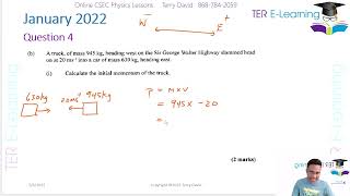 CSEC Physics - January 2022 Question 4 (Terry David)