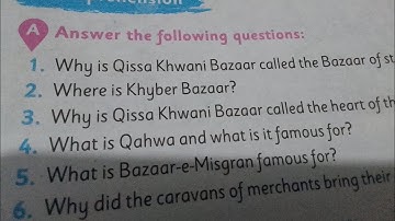 Grade#6 English | unit#17 The Qissa khwani bazaar | solved question answer kpkboard new course