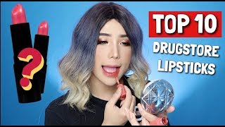 Top 10 Thỏi Son Giá RẺ + Xịn Dành Cho Học Sinh | Top 10 Drugstore Lipsticks | Ty Lê |