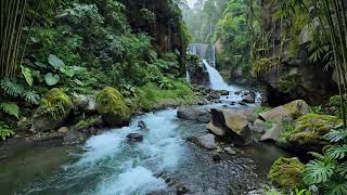 Soft River And Waterfall 💦 Natural Sounds For Calm Mind And Better Sleep