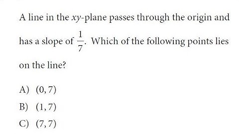 A line in the xy-plane passes through the origin Q12 of SAT Math Practice Test 1 Without Calculator