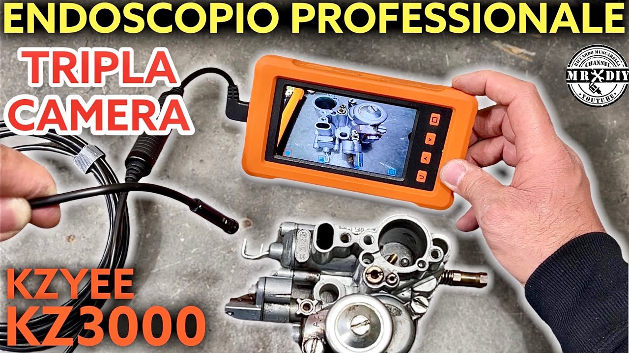 Endoscope with triple 360 degree camera, professional KZYEE KZ3000. With  rechargeable battery 