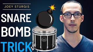 JOEY STURGIS II SNARE BOMB TRICK! @URMAcademy , @joeymusic