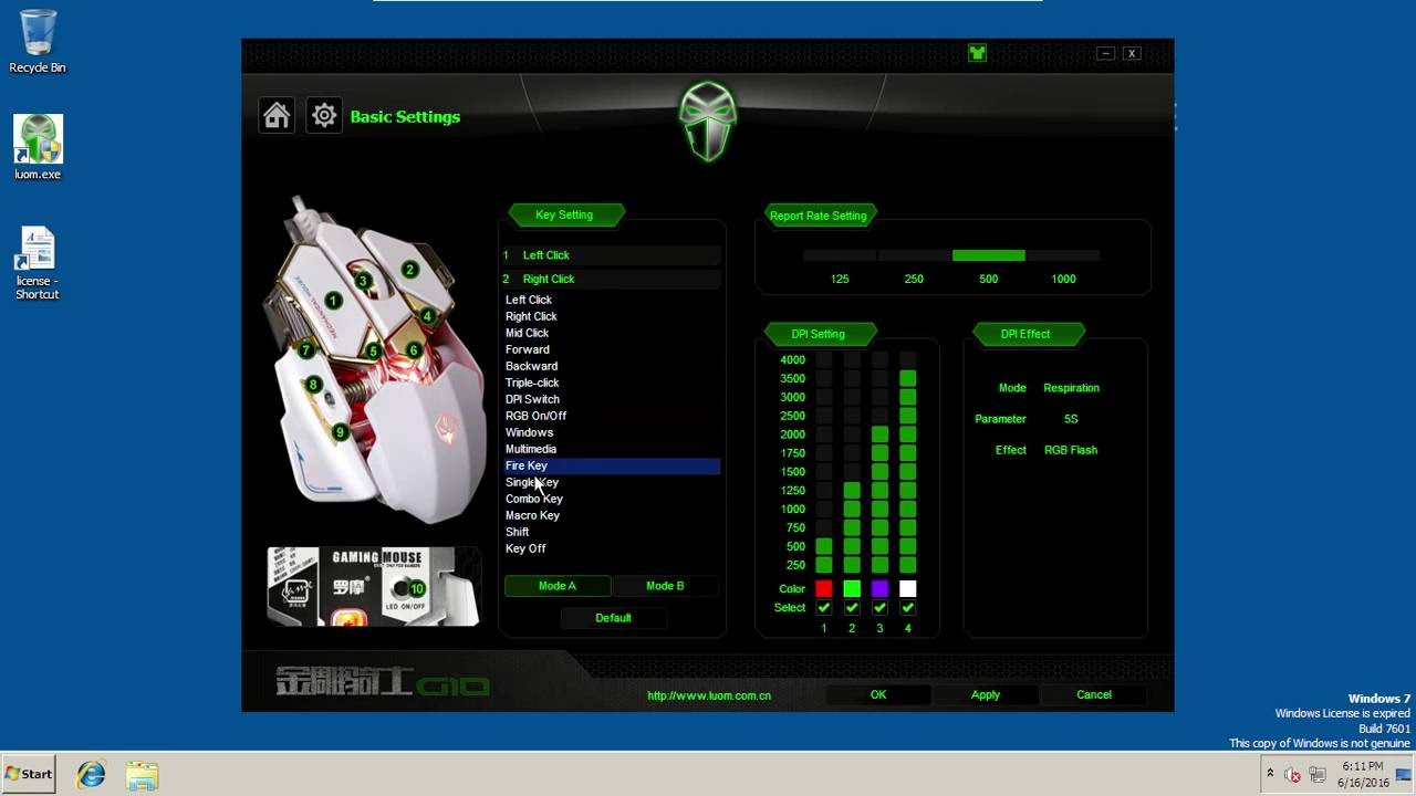 Configuración Mouse Luom G10 - YouTube