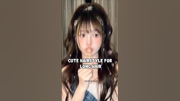 Cute hairstyle for long hair 😍 #fypシ゚ #viralshort #hairstyle