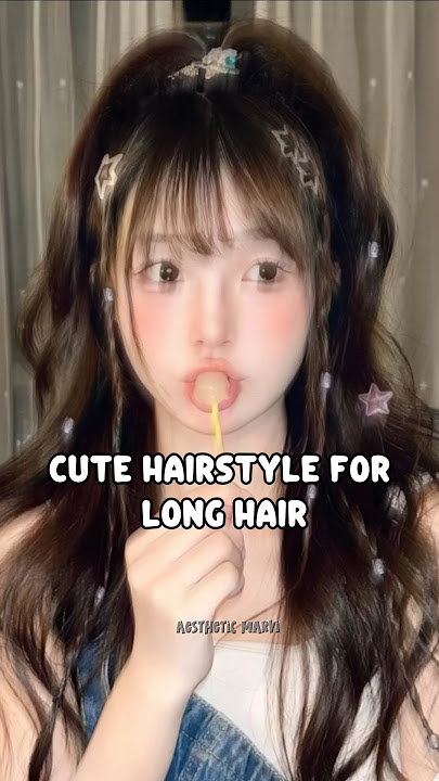 Cute hairstyle for long hair 😍 #fypシ゚ #viralshort #hairstyle