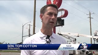 US Senator Tom Cotton in Northwest Arkansas to see storm damage