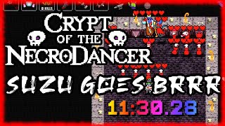 I BEAT This Game in Less Than TWELVE MINUTES (With Suzu) | Crypt of the Necrodancer