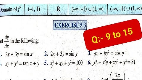 NCERT class 12 maths exercise 5.3 solution || differentiation of inverse trigonometric function
