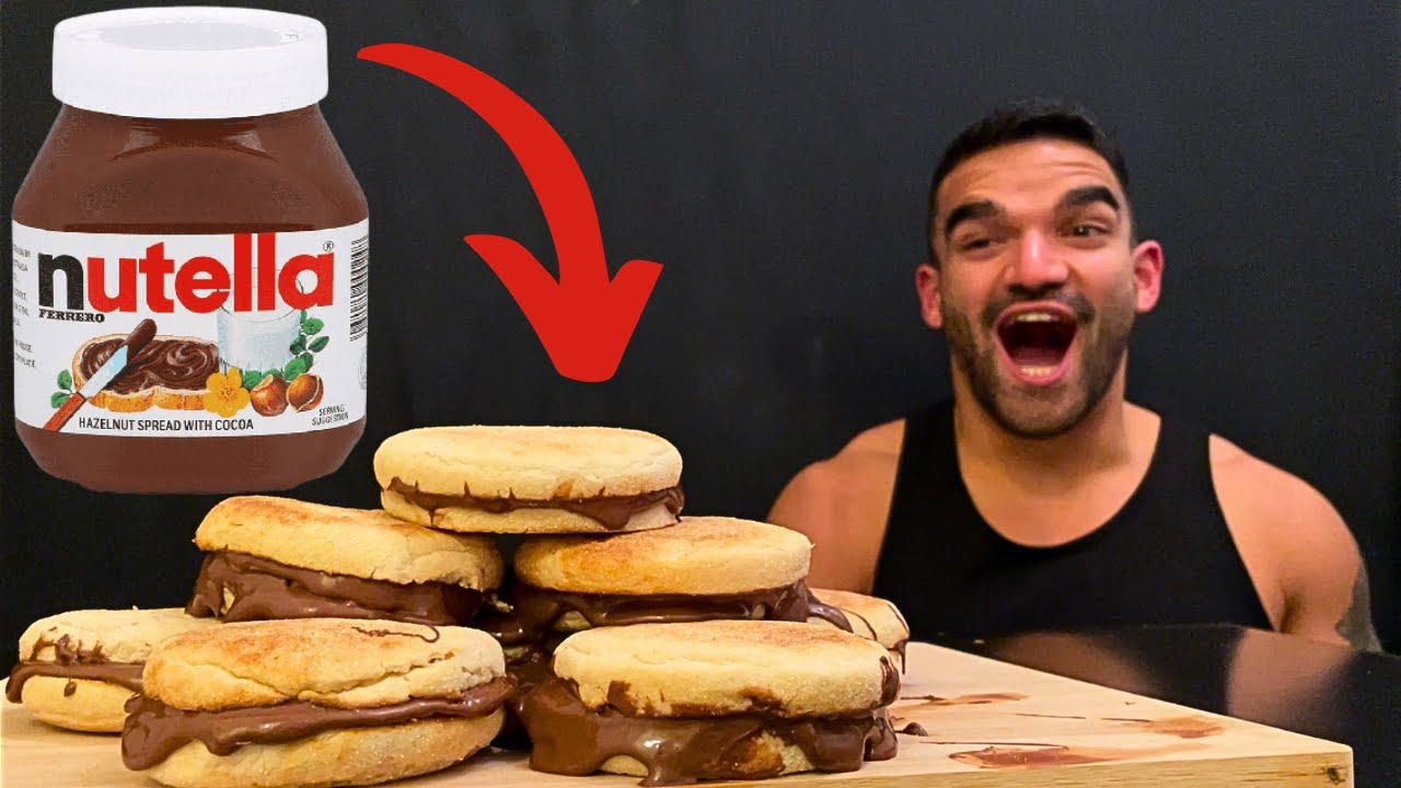 NUTELLA & ENGLISH MUFFINS, NUTELLA TOASTS, NUTELLA BREAD, ASMR MUKBANG