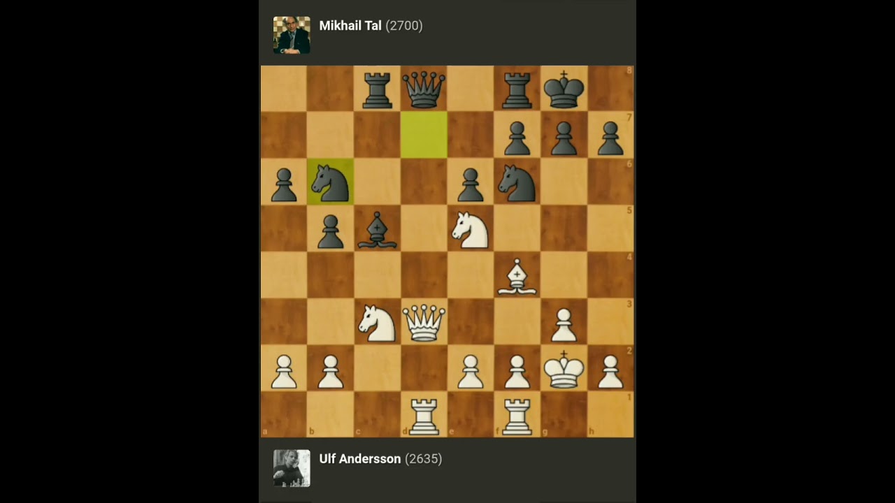 Ulf Andersson vs Mikhail Tal // World Cup Chess / Skelleftea - Sweden, 1989.