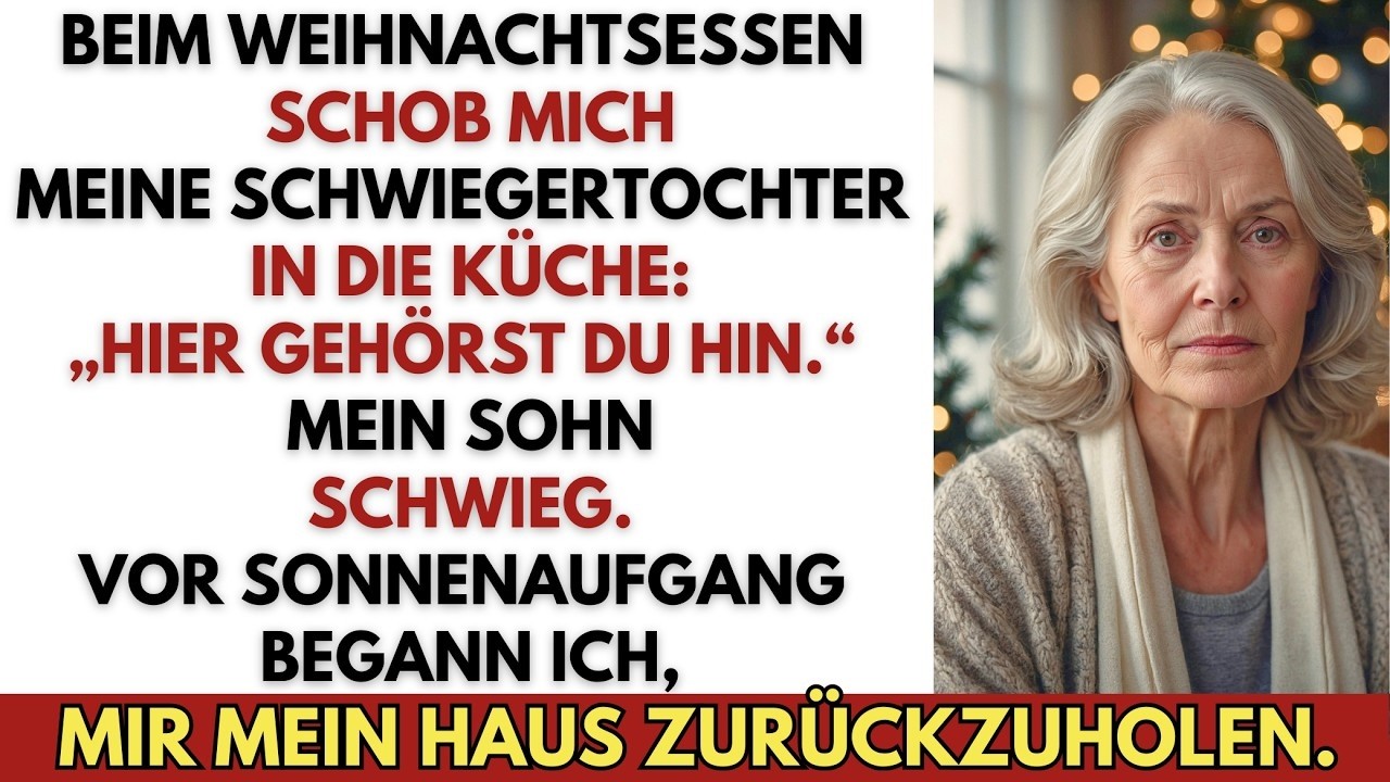 Der Moment, in dem meine Schwiegertochter mich zur Küchentür schob, war kein Zusammenstoß. Sie lächelte und sagte: „Da gehörst du hin, Katharina. Wir brauchen die Bratensoße heiß.“ Sechzehn Gäste...
