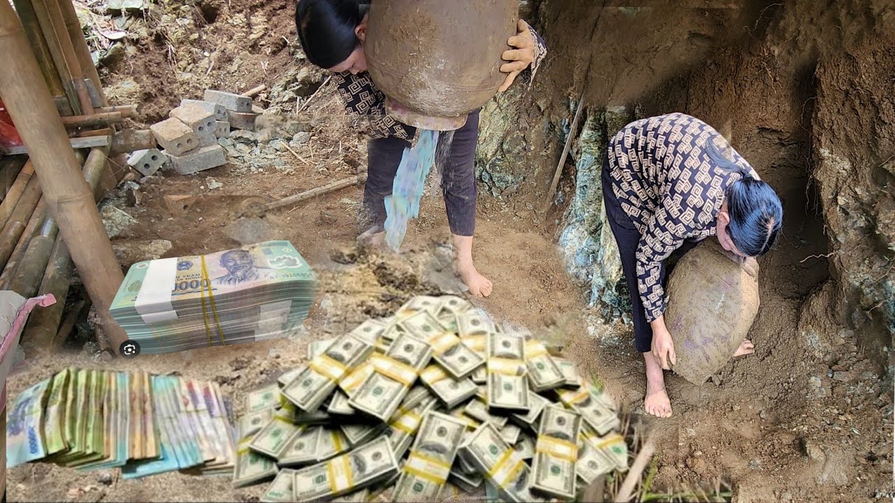 A single mother discovered a lot of money buried in the ground for many years