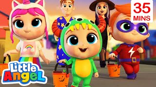 Trick Or Treat Costume Party! + 35 Minutes of More Little Angel Kids Songs \& Nursery Rhymes