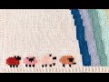 Baby rainbow blanket  duplicate stitch for sheep embroidery by trust the mojo