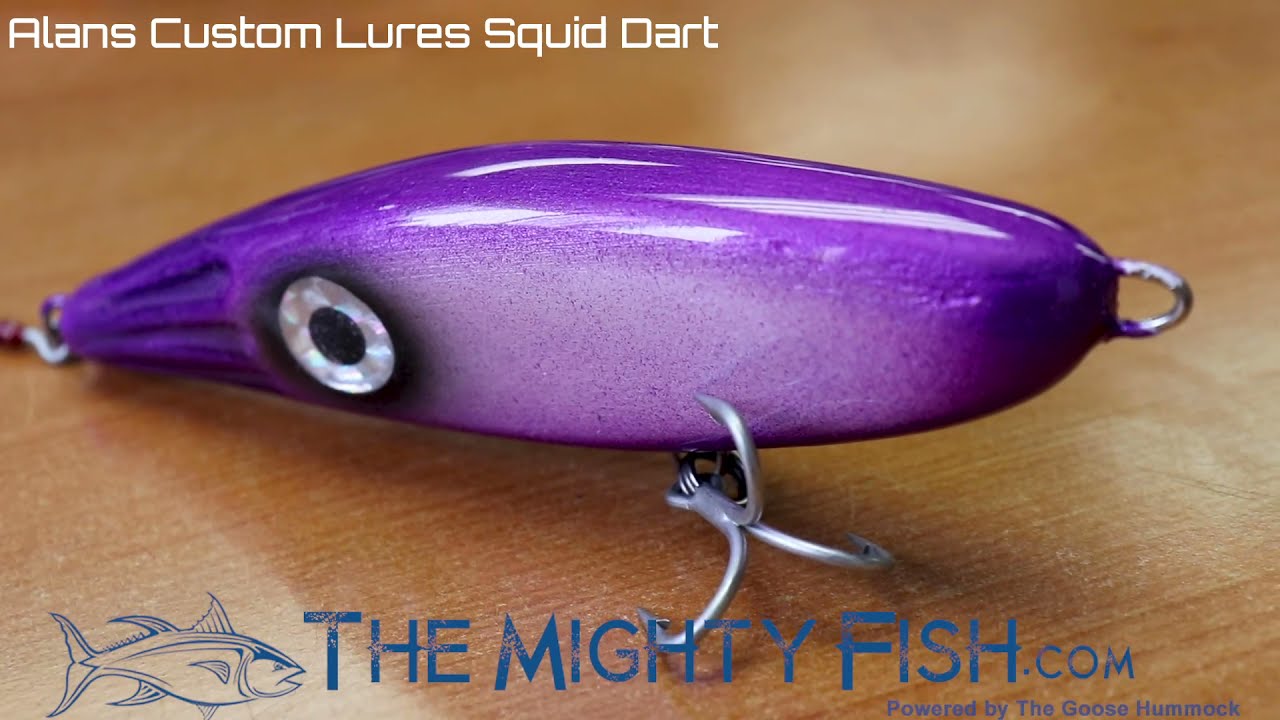 Alans Custom Lures Squid Dart - Underwater Footage! 