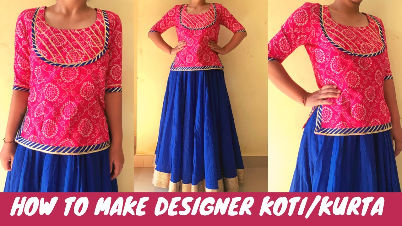 Printed Fabric Designer Patchwork Koti/Kurta Cutting And Stitching | easy tutorial |Maina Thapa