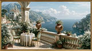 Mediterranean Terrace Oil Painting | Frame TV Art Screensaver 4K | Impressionist Wall Art