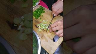 Spring Onion Cutting SOUND - Pure ASMR RELAXING #foodshorts #shortvideo #asmrsounds