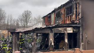 At least 8 firefighters injured while battling a house fire in Staten Island, NYC.