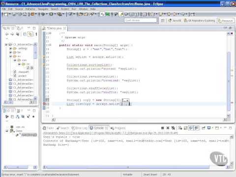 VTC Player   Advanced Java Programming Java SE 7, The Collections Class