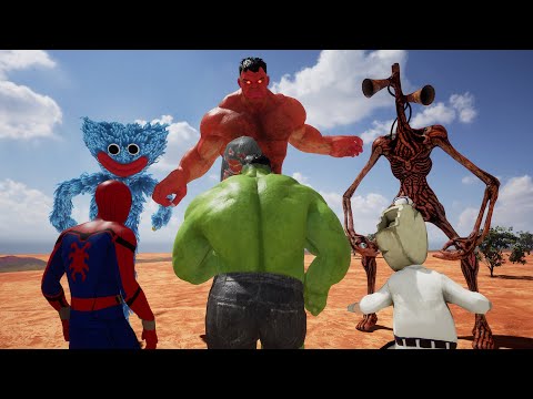 Team Hulk vs  Evil Hulk | Spider-man vs Evil Hulk | Hulk vs Siren Head | Rod vs Huggy Wuggy