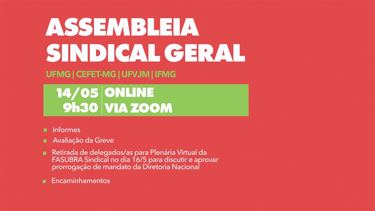 Assembleia Sindical Geral do dia 14 de Maio de 2026