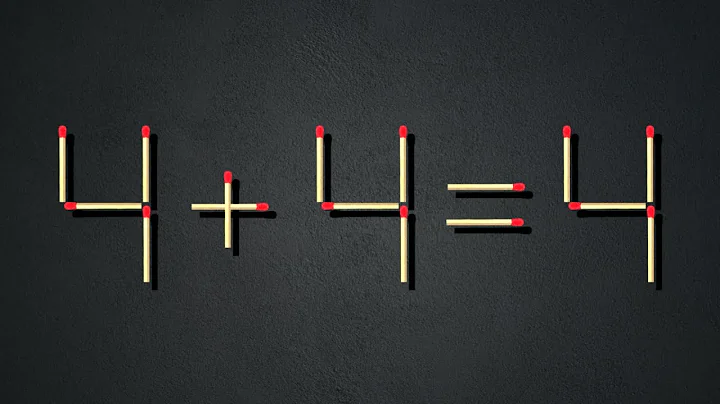 Move only 1 stick to fix the equation | matchstick puzzle 4+4=4