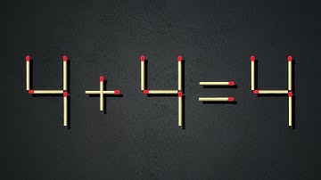 Move only 1 stick to fix the equation | matchstick puzzle 4+4=4