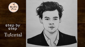 How to draw Harry Styles step by step tutorial | Face Drawing of a boy for beginners | YouCanDraw
