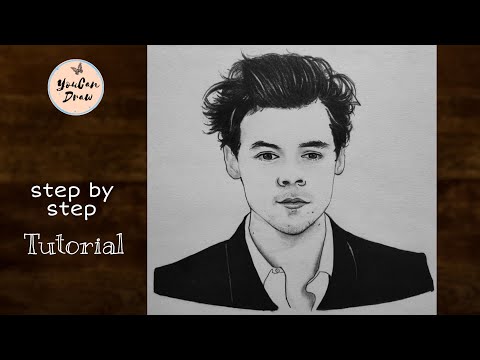 How to draw Harry Styles step by step tutorial | Face Drawing of a boy for beginners | YouCanDraw