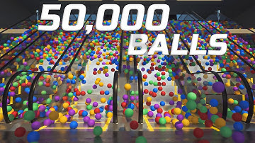 Color Balls on Escalator / Rigid Body simulation / 3D Animation (Cinema 4D - Arnold Render)