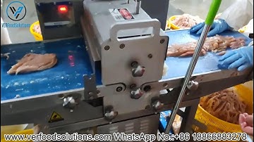 VER Food Solutions Dual Lane Horizontal Slicer Meat Strip Cutter Process Line